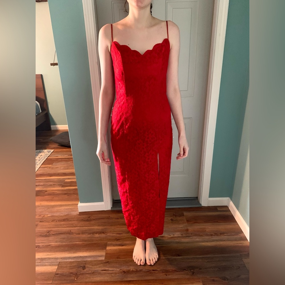 LA Glo red lace dress